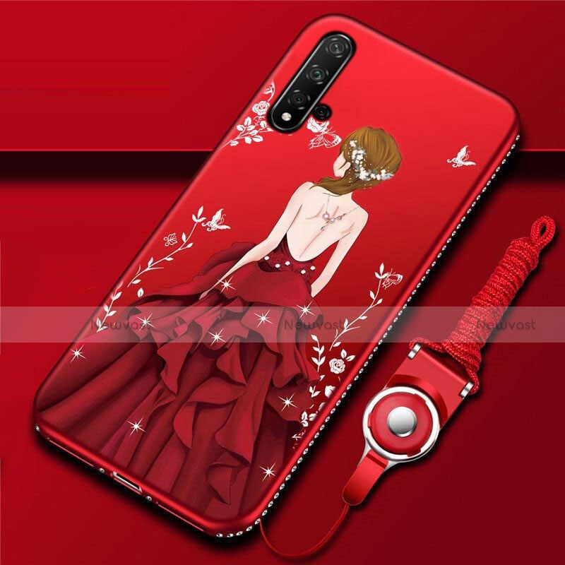 Silicone Candy Rubber Gel Dress Party Girl Soft Case Cover for Huawei Nova 5