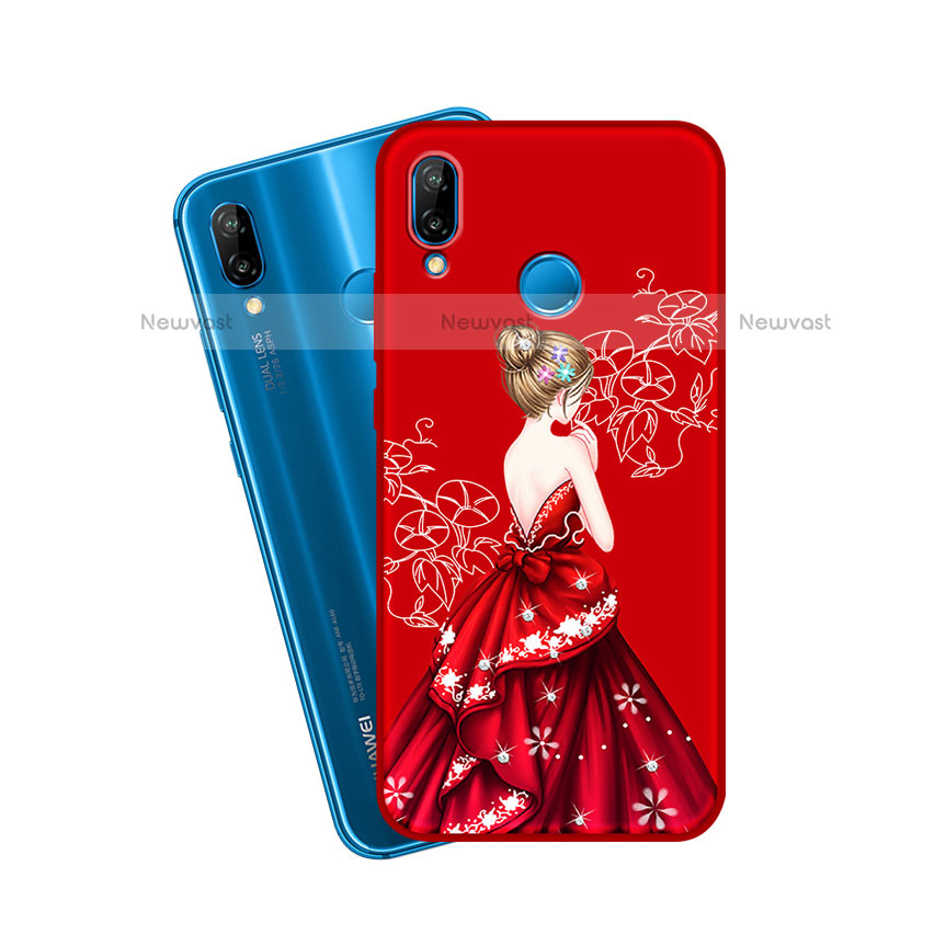 Silicone Candy Rubber Gel Dress Party Girl Soft Case Cover for Huawei P20 Lite