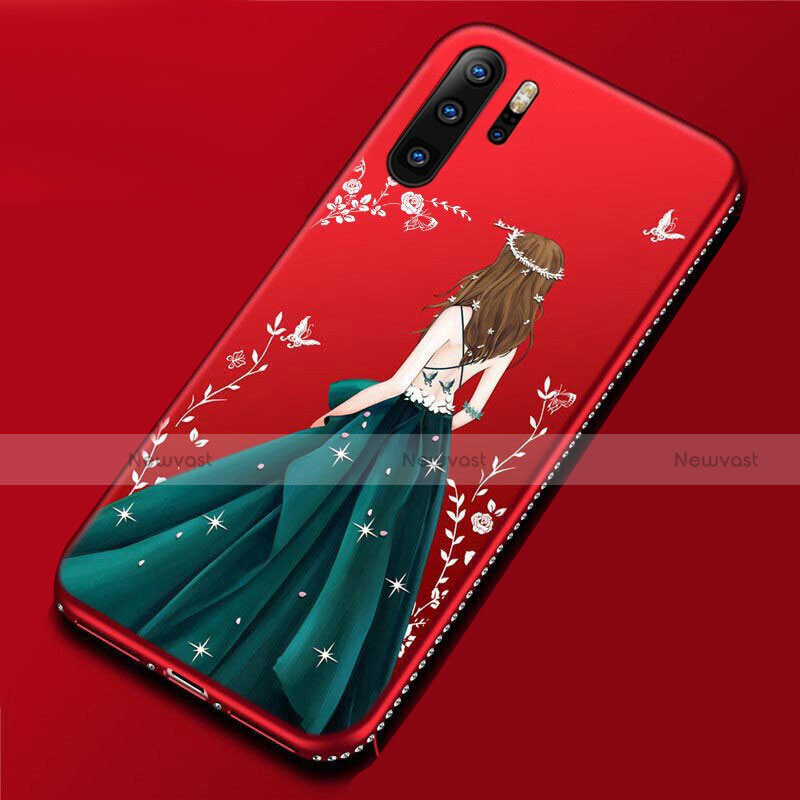 Silicone Candy Rubber Gel Dress Party Girl Soft Case Cover for Huawei P30 Pro New Edition Cyan