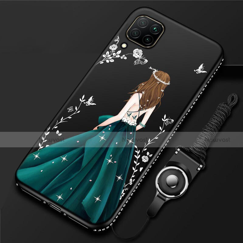 Silicone Candy Rubber Gel Dress Party Girl Soft Case Cover for Huawei P40 Lite Black
