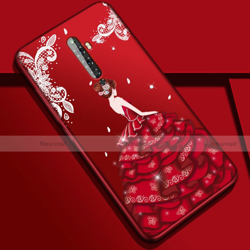 Silicone Candy Rubber Gel Dress Party Girl Soft Case Cover for Oppo Reno2 Z