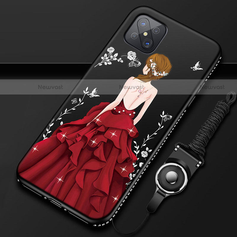 Silicone Candy Rubber Gel Dress Party Girl Soft Case Cover for Oppo Reno4 Z 5G