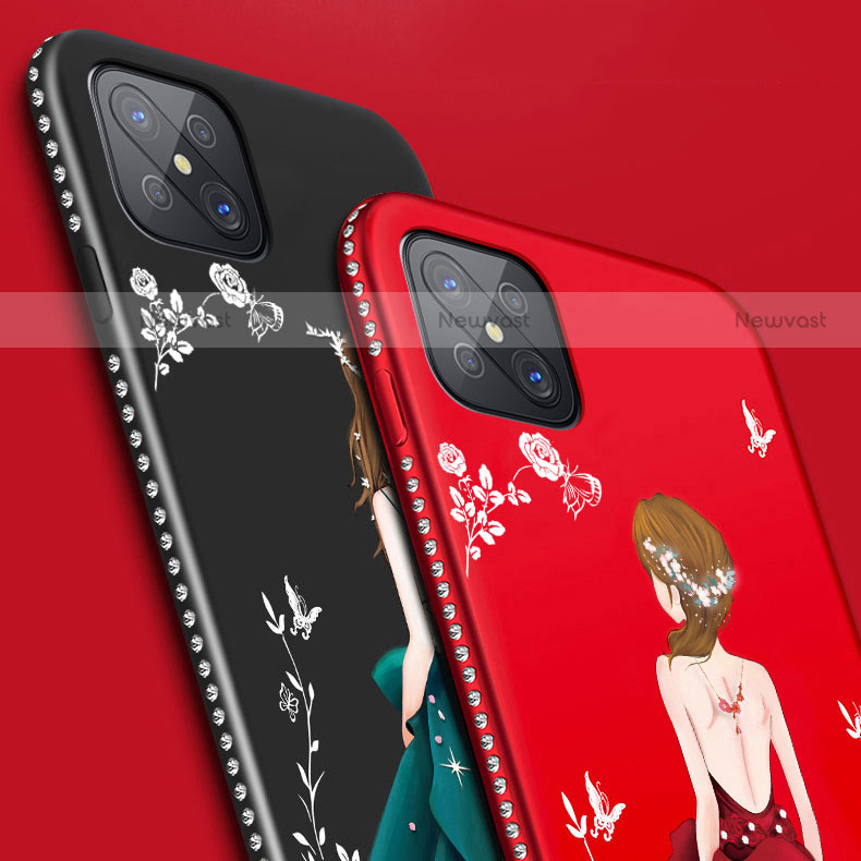 Silicone Candy Rubber Gel Dress Party Girl Soft Case Cover for Oppo Reno4 Z 5G