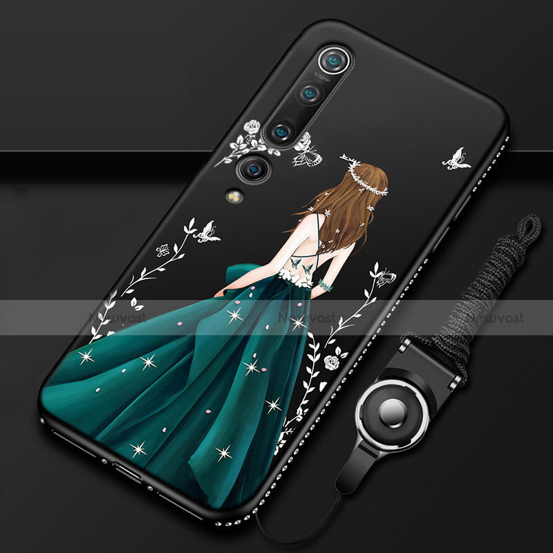 Silicone Candy Rubber Gel Dress Party Girl Soft Case Cover for Xiaomi Mi 10 Green