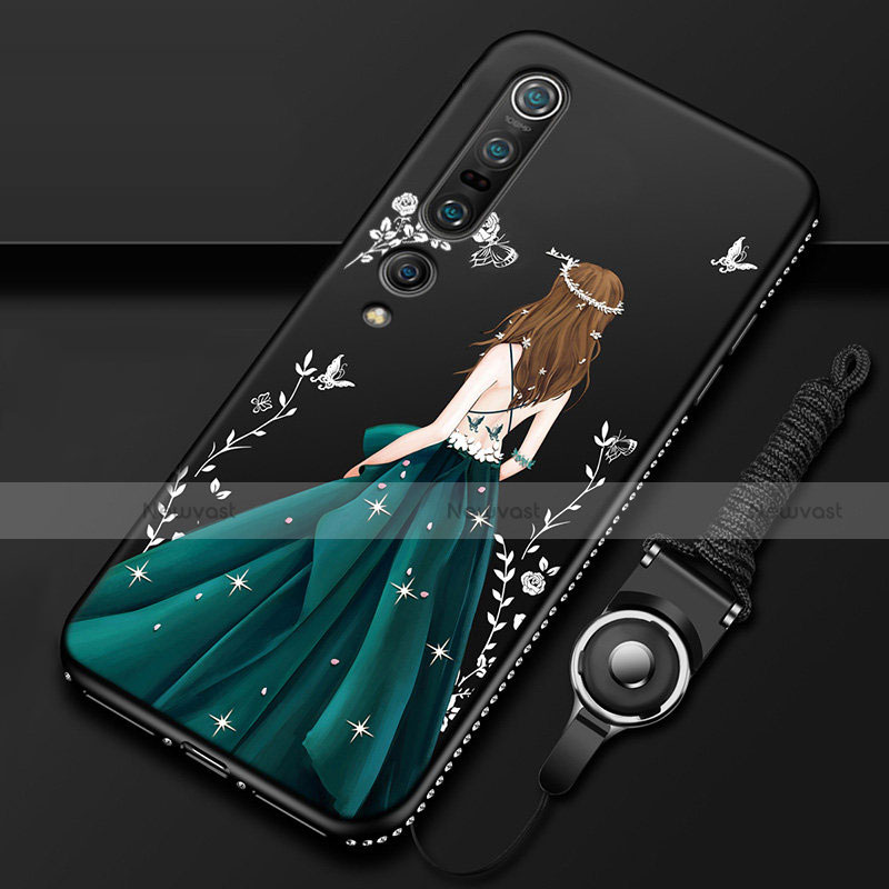 Silicone Candy Rubber Gel Dress Party Girl Soft Case Cover for Xiaomi Mi 10 Pro Green