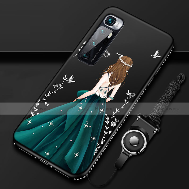 Silicone Candy Rubber Gel Dress Party Girl Soft Case Cover for Xiaomi Mi 10 Ultra Black