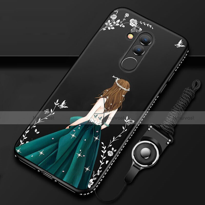 Silicone Candy Rubber Gel Dress Party Girl Soft Case Cover H01 for Huawei Mate 20 Lite