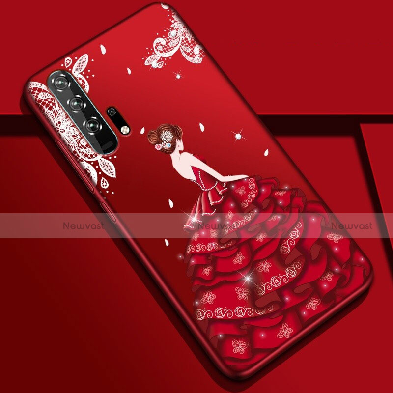 Silicone Candy Rubber Gel Dress Party Girl Soft Case Cover K01 for Huawei Honor 20 Pro