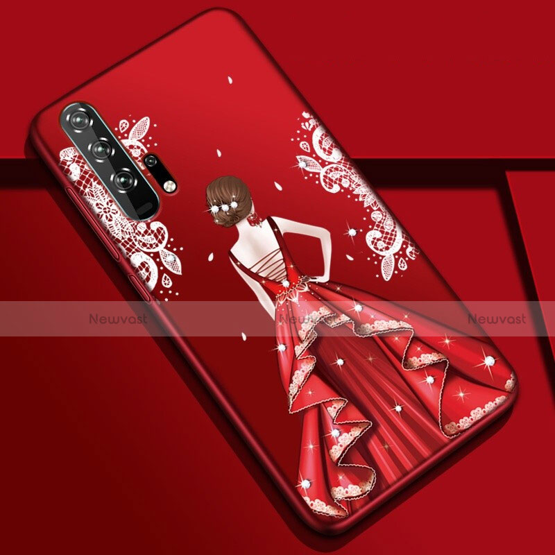 Silicone Candy Rubber Gel Dress Party Girl Soft Case Cover K01 for Huawei Honor 20 Pro Mixed