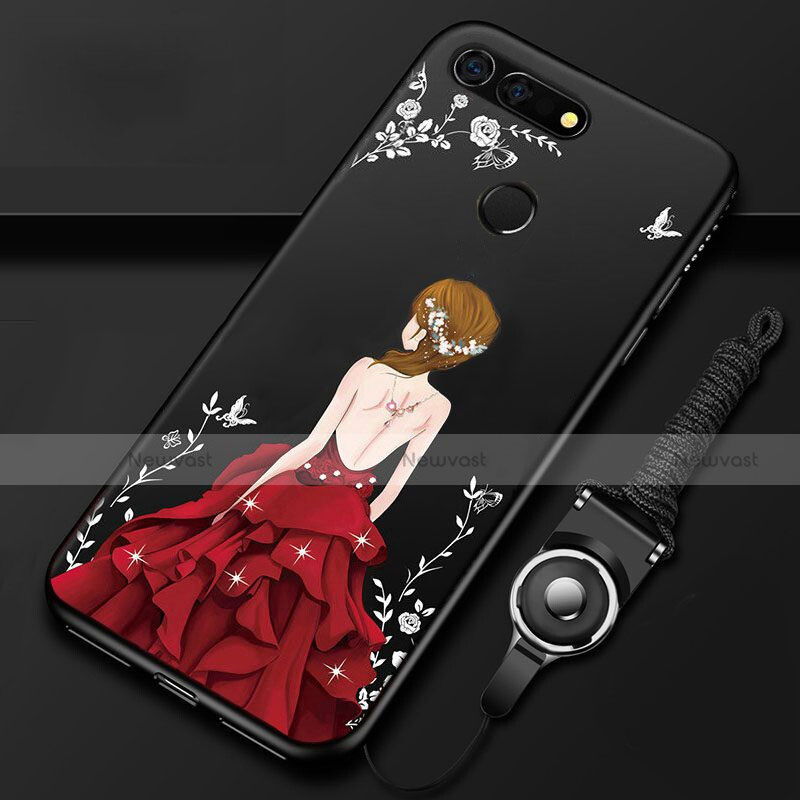 Silicone Candy Rubber Gel Dress Party Girl Soft Case Cover K01 for Huawei Honor V20