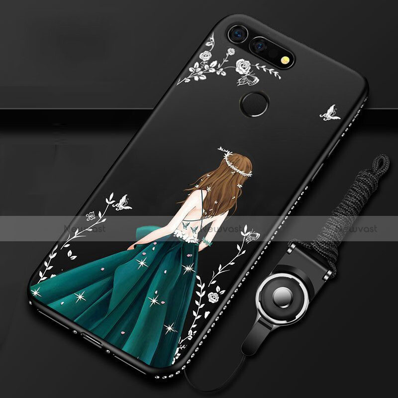 Silicone Candy Rubber Gel Dress Party Girl Soft Case Cover K01 for Huawei Honor View 20