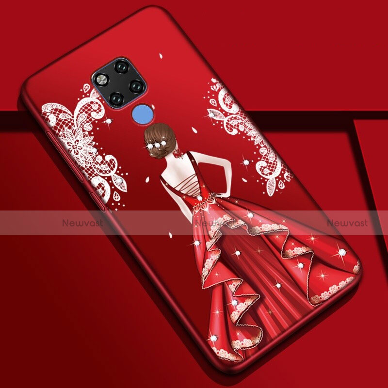 Silicone Candy Rubber Gel Dress Party Girl Soft Case Cover K01 for Huawei Mate 20