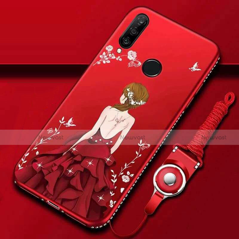 Silicone Candy Rubber Gel Dress Party Girl Soft Case Cover K01 for Huawei Nova 4e