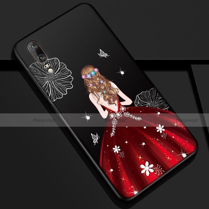 Silicone Candy Rubber Gel Dress Party Girl Soft Case Cover K01 for Huawei P20