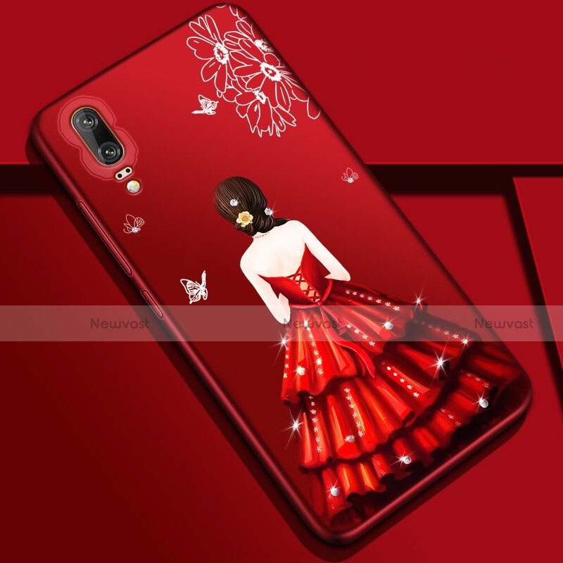 Silicone Candy Rubber Gel Dress Party Girl Soft Case Cover K01 for Huawei P20