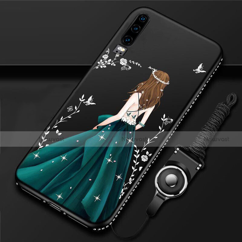Silicone Candy Rubber Gel Dress Party Girl Soft Case Cover K01 for Huawei P30