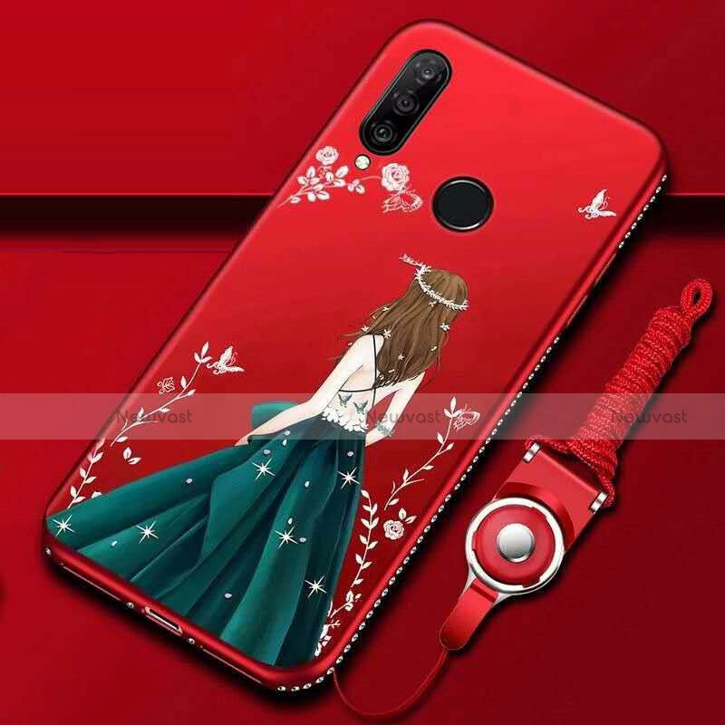 Silicone Candy Rubber Gel Dress Party Girl Soft Case Cover K01 for Huawei P30 Lite