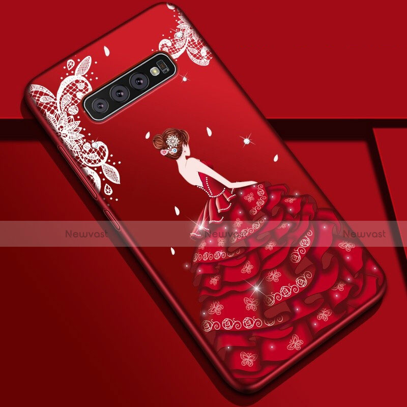 Silicone Candy Rubber Gel Dress Party Girl Soft Case Cover K01 for Samsung Galaxy S10