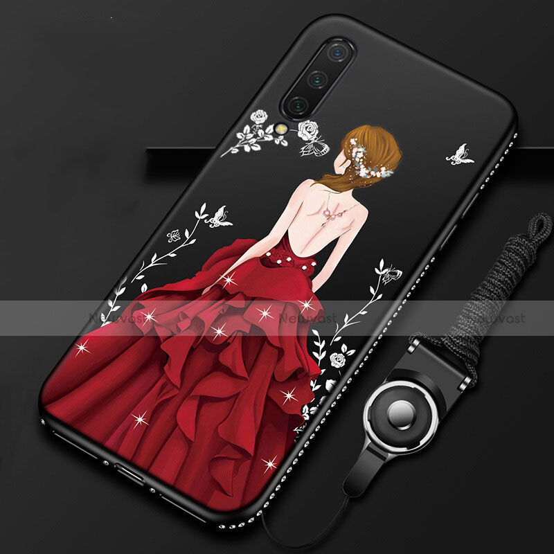 Silicone Candy Rubber Gel Dress Party Girl Soft Case Cover K01 for Xiaomi Mi A3