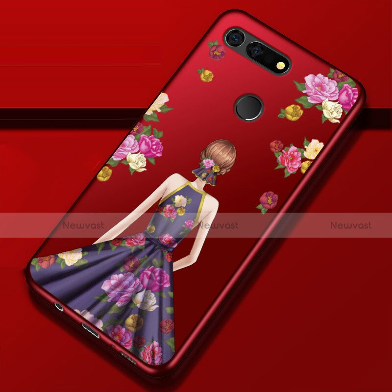 Silicone Candy Rubber Gel Dress Party Girl Soft Case Cover K02 for Huawei Honor View 20