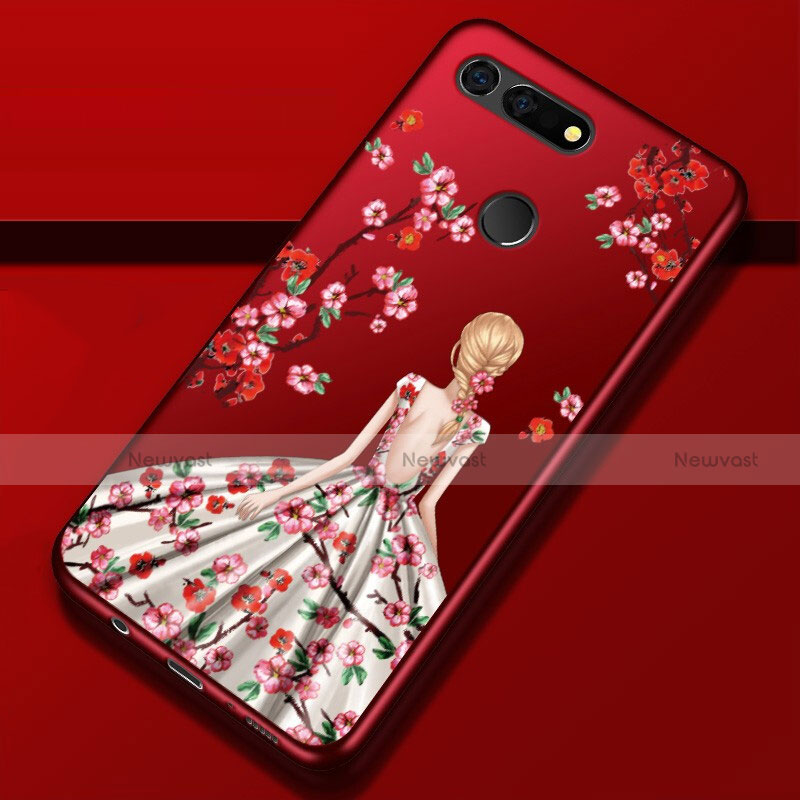 Silicone Candy Rubber Gel Dress Party Girl Soft Case Cover K02 for Huawei Honor View 20