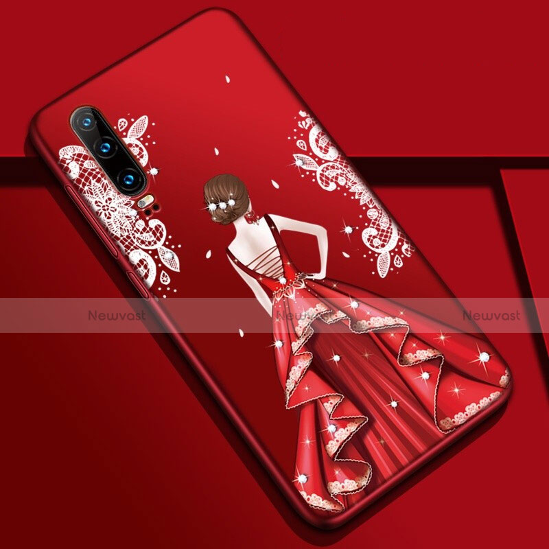 Silicone Candy Rubber Gel Dress Party Girl Soft Case Cover K02 for Huawei P30
