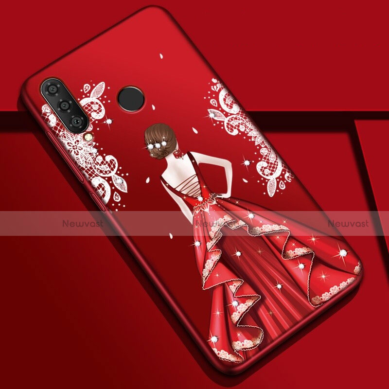 Silicone Candy Rubber Gel Dress Party Girl Soft Case Cover K03 for Huawei P30 Lite