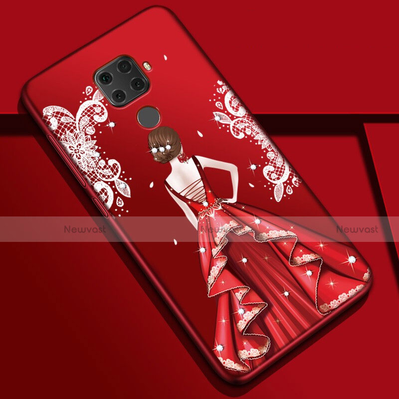 Silicone Candy Rubber Gel Dress Party Girl Soft Case Cover S01 for Huawei Mate 30 Lite