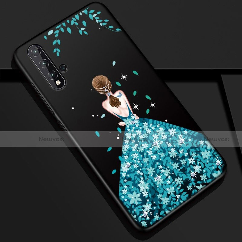 Silicone Candy Rubber Gel Dress Party Girl Soft Case Cover S01 for Huawei Nova 5