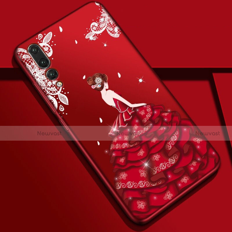 Silicone Candy Rubber Gel Dress Party Girl Soft Case Cover S01 for Huawei P20 Pro