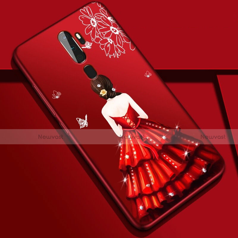 Silicone Candy Rubber Gel Dress Party Girl Soft Case Cover S01 for Oppo A9 (2020)