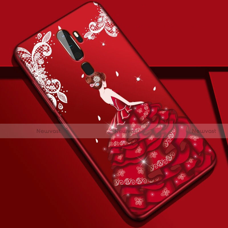 Silicone Candy Rubber Gel Dress Party Girl Soft Case Cover S01 for Oppo A9 (2020)