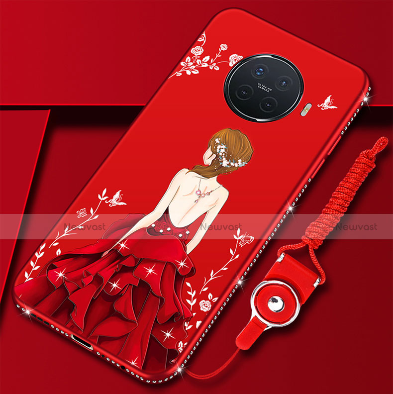 Silicone Candy Rubber Gel Dress Party Girl Soft Case Cover S01 for Oppo Ace2 Red