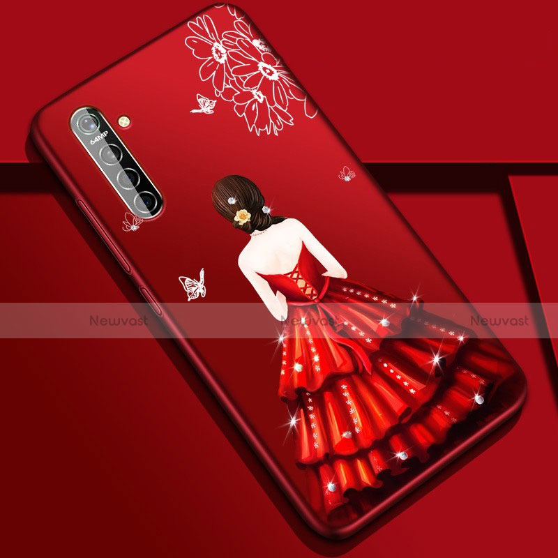 Silicone Candy Rubber Gel Dress Party Girl Soft Case Cover S01 for Realme XT