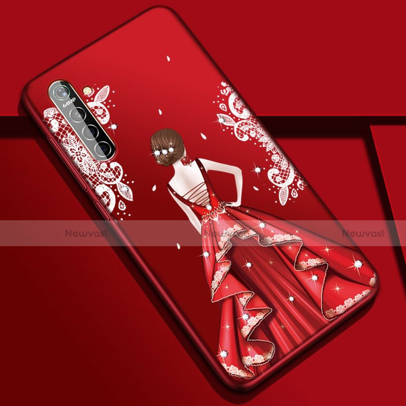 Silicone Candy Rubber Gel Dress Party Girl Soft Case Cover S01 for Realme XT