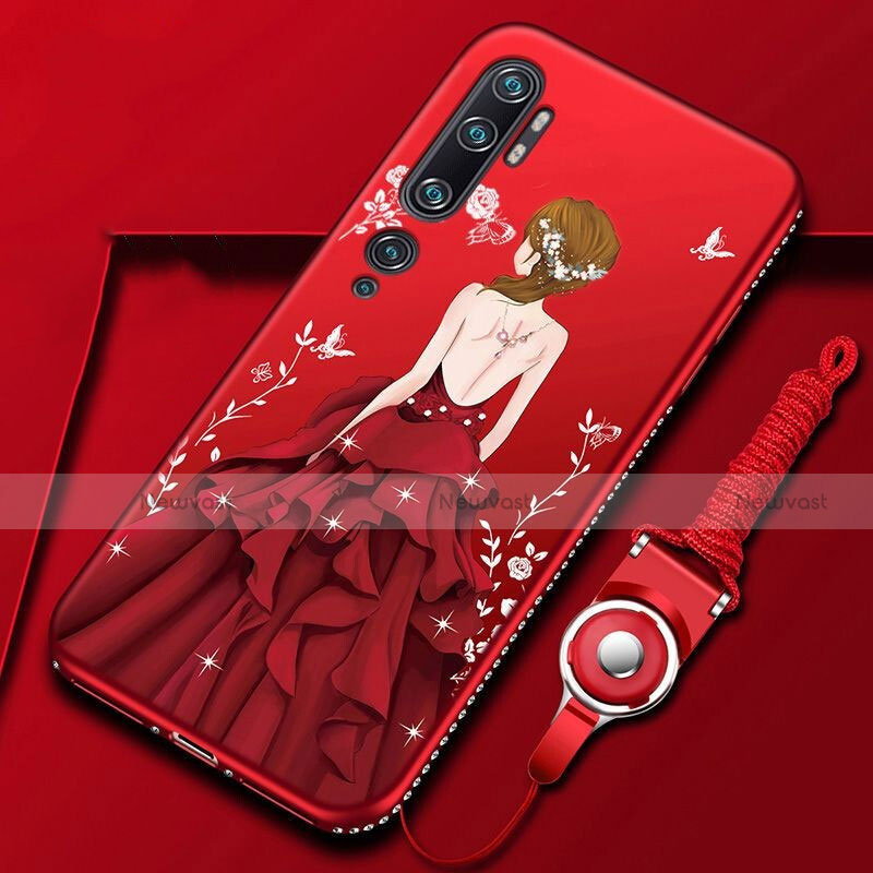 Silicone Candy Rubber Gel Dress Party Girl Soft Case Cover S01 for Xiaomi Mi Note 10 Pro