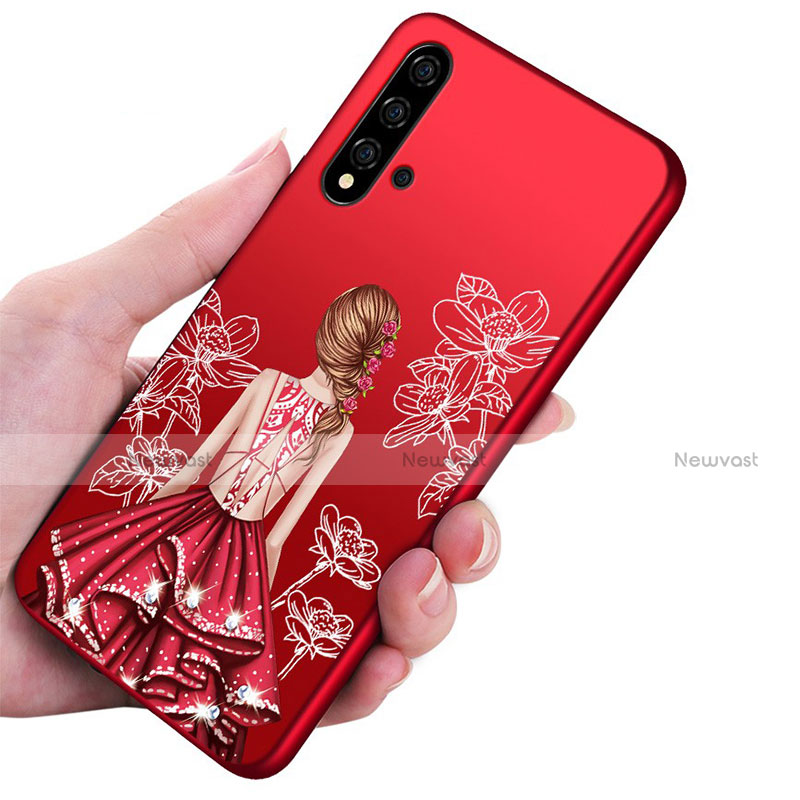 Silicone Candy Rubber Gel Dress Party Girl Soft Case Cover S02 for Huawei Nova 5