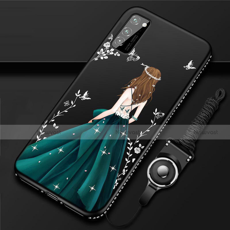 Silicone Candy Rubber Gel Dress Party Girl Soft Case Cover S03 for Huawei Honor V30 5G