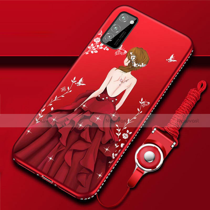 Silicone Candy Rubber Gel Dress Party Girl Soft Case Cover S03 for Huawei Honor View 30 5G