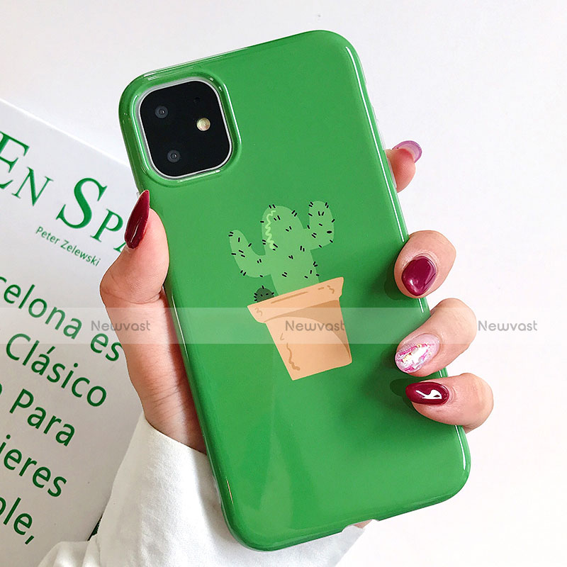 Silicone Candy Rubber Gel Fashionable Pattern Soft Case Cover H02 for Apple iPhone 11 Green