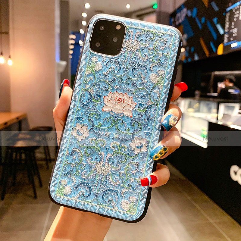 Silicone Candy Rubber Gel Fashionable Pattern Soft Case Cover H05 for Apple iPhone 11 Pro Sky Blue