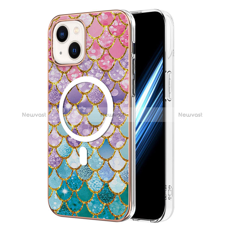 Silicone Candy Rubber Gel Fashionable Pattern Soft Case Cover Mag-Safe Magnetic for Apple iPhone 13 Colorful