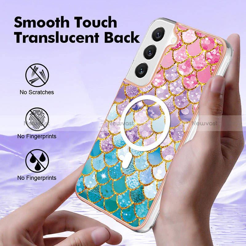 Silicone Candy Rubber Gel Fashionable Pattern Soft Case Cover Mag-Safe Magnetic for Samsung Galaxy S22 Plus 5G