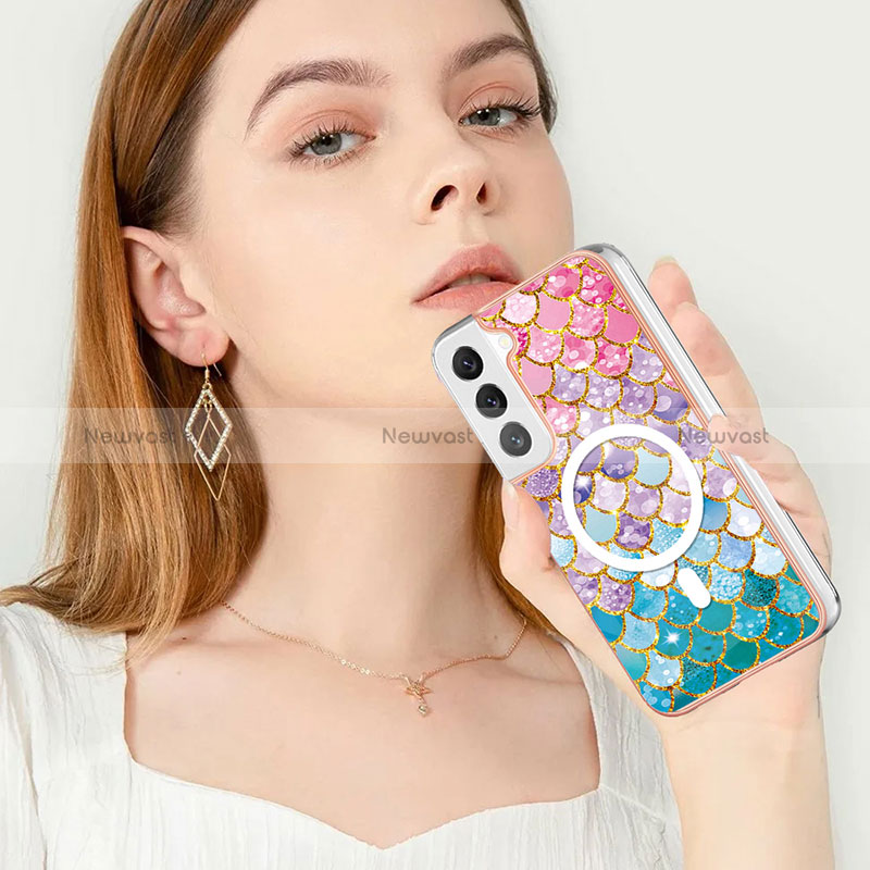 Silicone Candy Rubber Gel Fashionable Pattern Soft Case Cover Mag-Safe Magnetic for Samsung Galaxy S22 Plus 5G