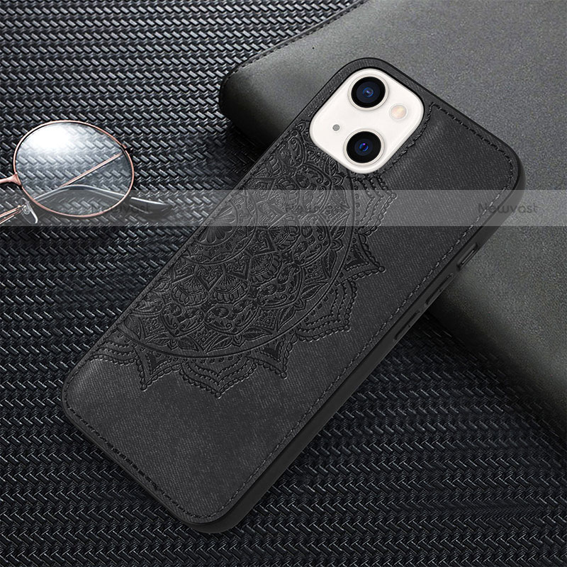 Silicone Candy Rubber Gel Fashionable Pattern Soft Case Cover S01 for Apple iPhone 13 Black