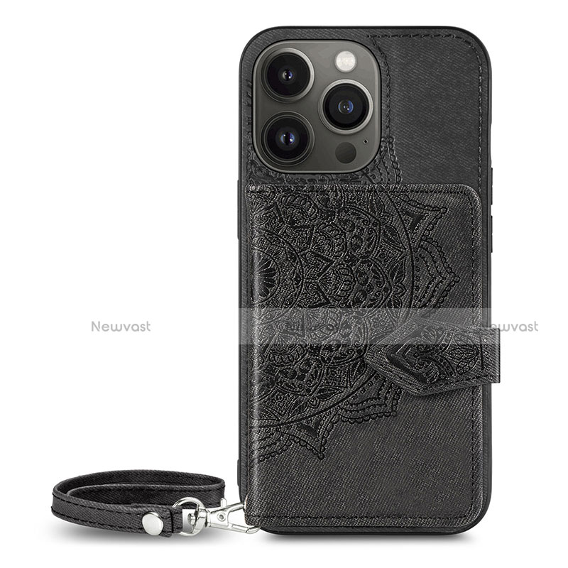 Silicone Candy Rubber Gel Fashionable Pattern Soft Case Cover S01 for Apple iPhone 13 Pro Black