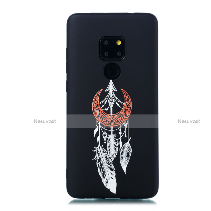 Silicone Candy Rubber Gel Fashionable Pattern Soft Case Cover S01 for Huawei Mate 20 Black