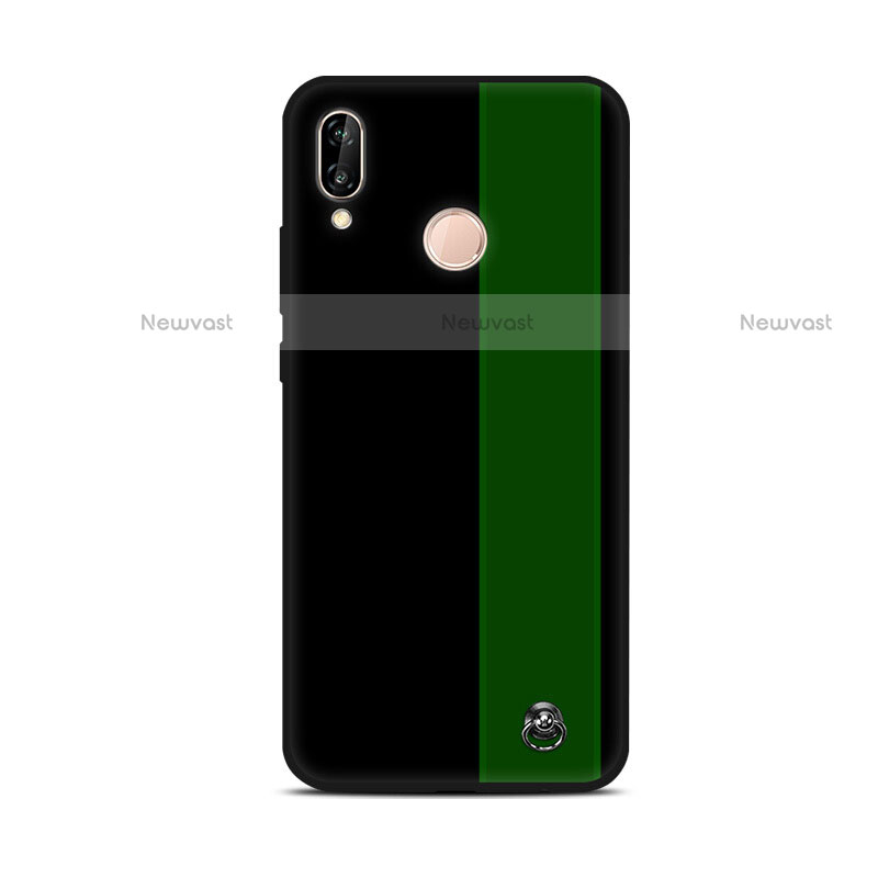 Silicone Candy Rubber Gel Fashionable Pattern Soft Case Cover S01 for Huawei P20 Lite Green