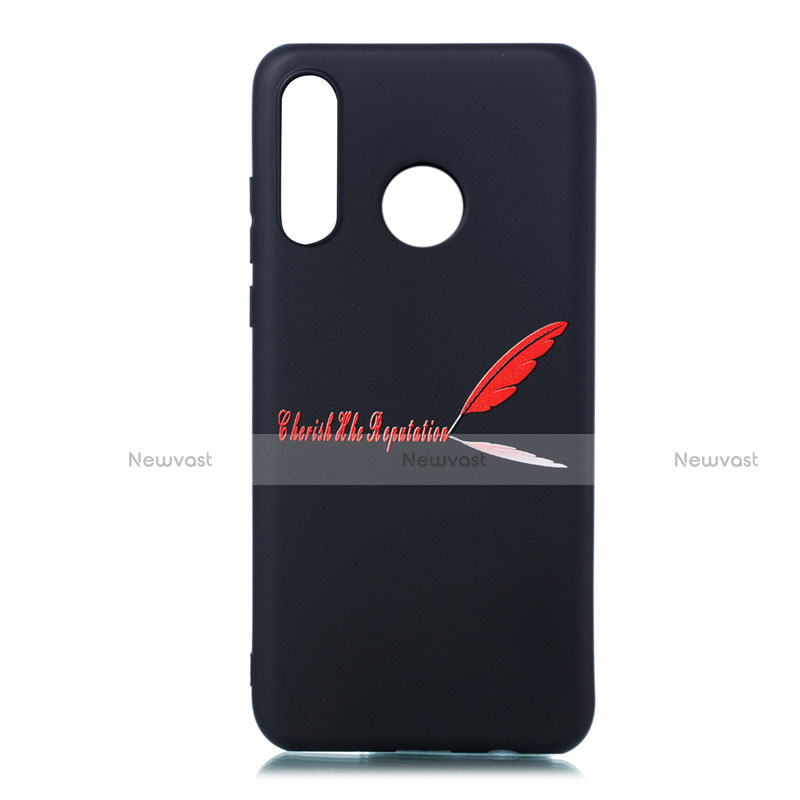 Silicone Candy Rubber Gel Fashionable Pattern Soft Case Cover S01 for Huawei P30 Lite XL Red