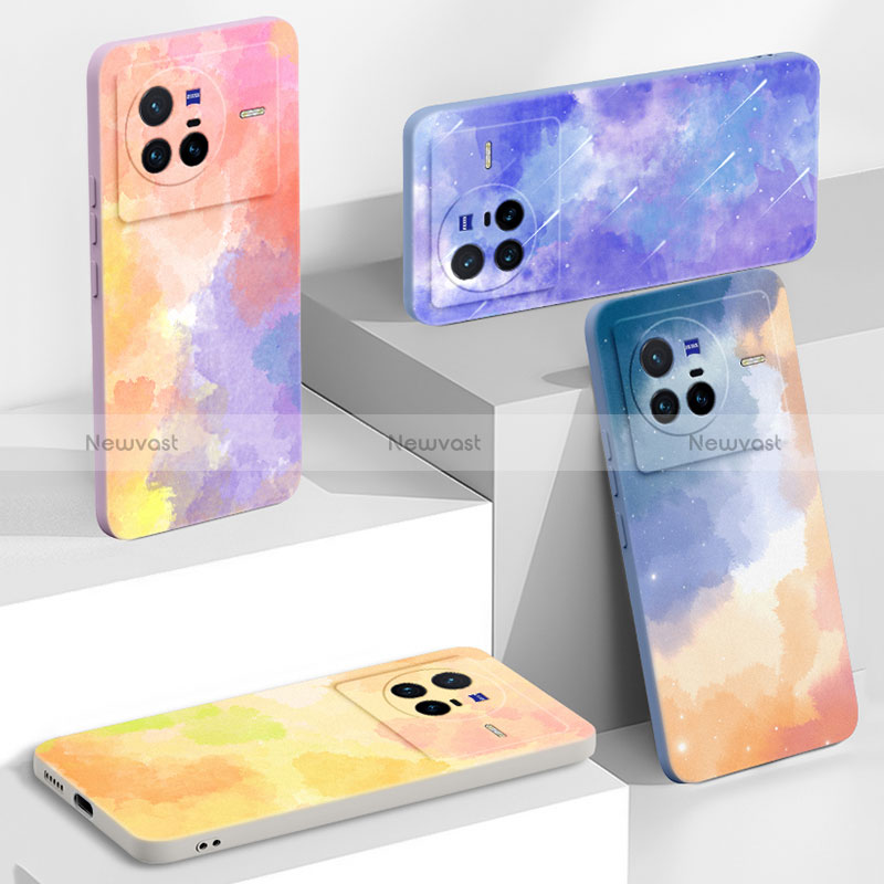 Silicone Candy Rubber Gel Fashionable Pattern Soft Case Cover S01 for Vivo X80 5G